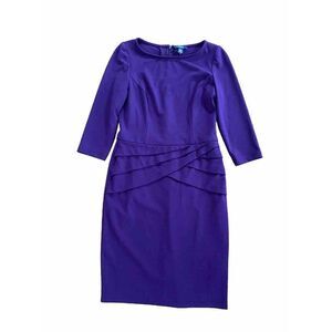 Chaps Dress Purple Sheath Mid Length 4P / 4 P